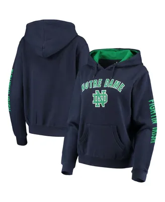 Women's Colosseum Navy Notre Dame Fighting Irish Loud and Proud Pullover Hoodie