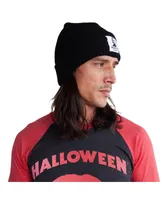 Men's and Women's Contenders Clothing Black Halloween Myers Face Cuffed Knit Hat