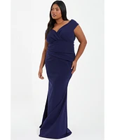 Quiz Plus Wrap Ruched Maxi Dress