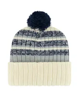 Men's '47 Brand Cream Toronto Maple Leafs Tavern Cuffed Knit Hat with Pom