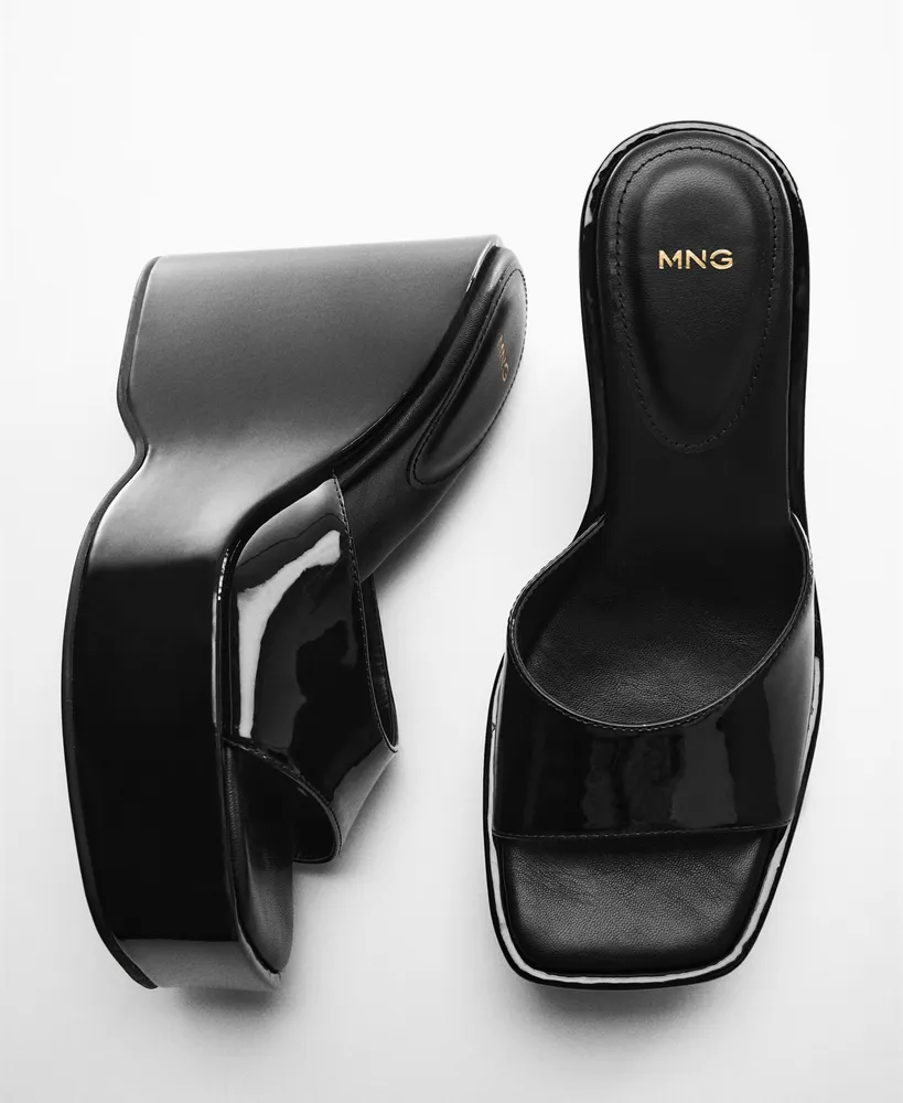 Mango Women's Patent Leather Effect Platform Sandals