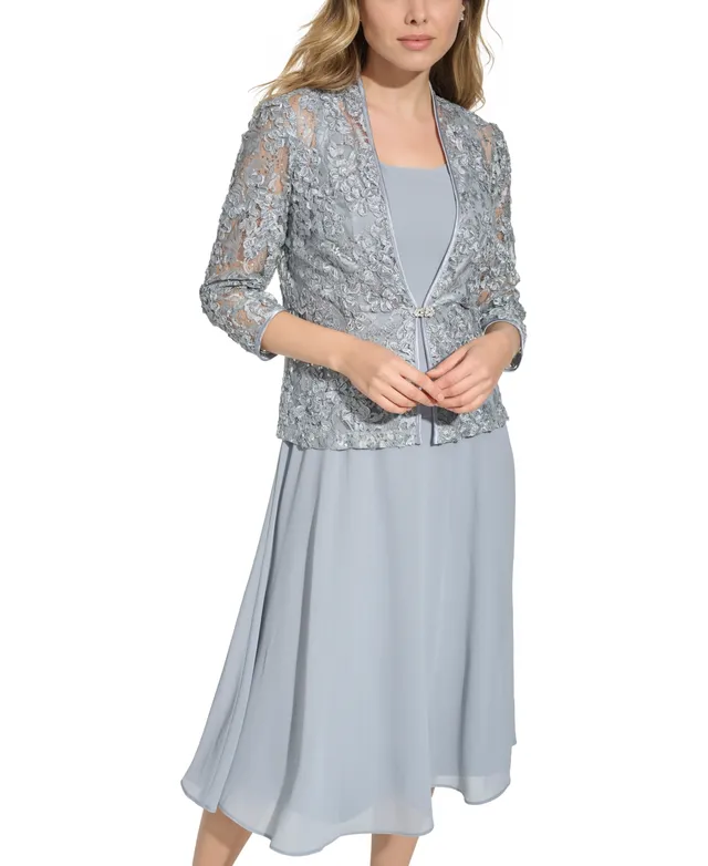 Jessica Howard Women's Flutter-Sleeve Seamed Fit & Flare Dress