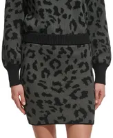 Dkny Jeans Women's Animal-Print Pull-On Mini Sweater Skirt