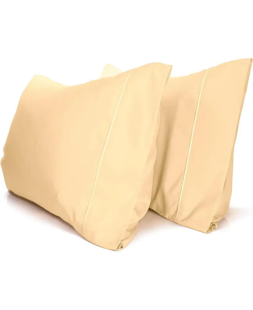 2PC Queen Rayon From Bamboo Solid Performance Pillowcase Set - Luxclub