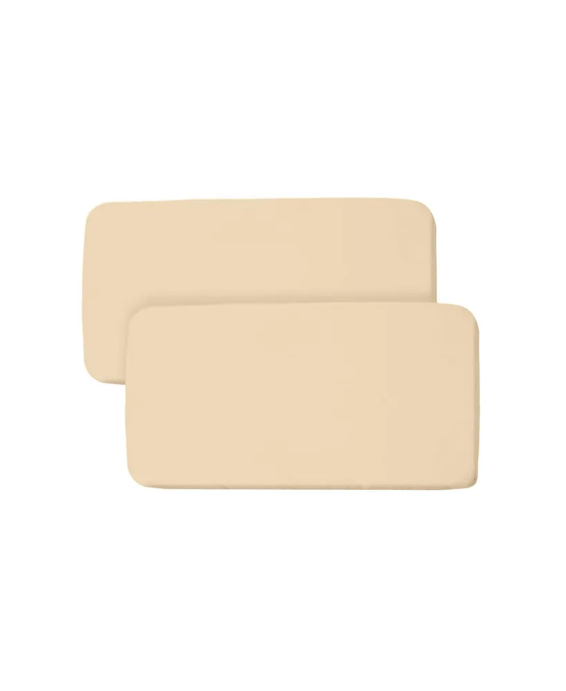 BreathableBaby All-in-One Fitted Sheet & Waterproof Cover for 52 x 28 Crib Mattress (2-Pack) - Beige