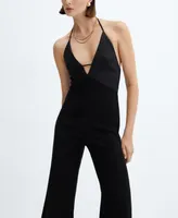 Mango Women's Spaghetti Strap Jumpsuit