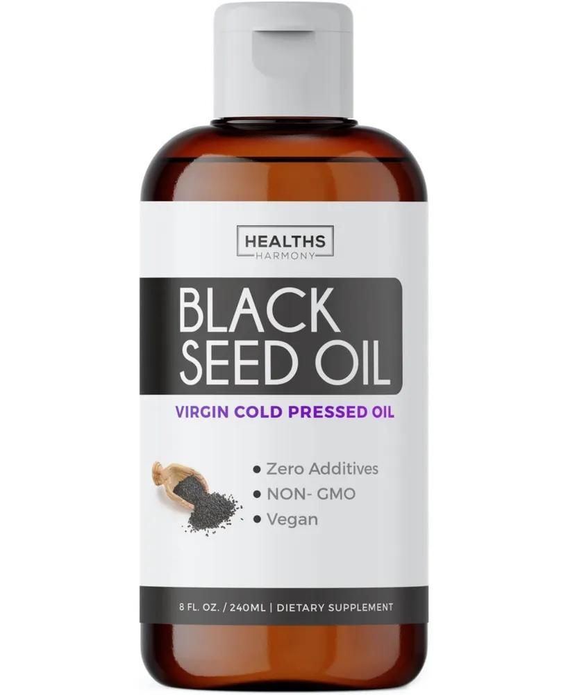 Health's Harmony Organic Black Seed Oil Liquid, Organic Cold Pressed Black Cumin Seed, Health's Harmony