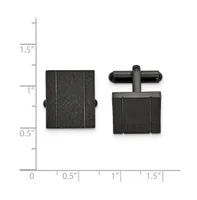 Chisel Stainless Steel Polished Black Ip-plated Laser cut Cufflinks