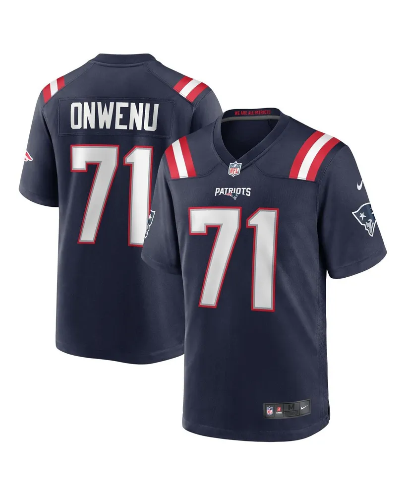 Men's Nike Mike Onwenu Navy New England Patriots Team Game Jersey