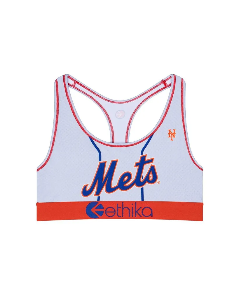 Ethika Women's Ethika White New York Mets Babe Sports Bra