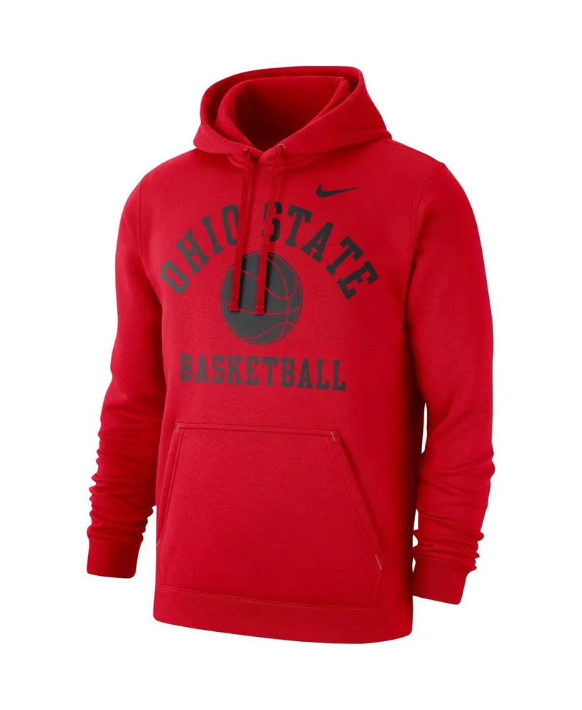 Men's Nike Scarlet Ohio State Buckeyes Basketball Club Fleece Pullover Hoodie