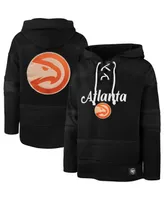 Men's '47 Brand Black Atlanta Hawks 2022/23 Pregame Mvp Lacer Pullover Hoodie - City Edition