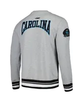 Men's Pro Standard Heather Gray Carolina Panthers Crest Emblem Pullover Sweatshirt