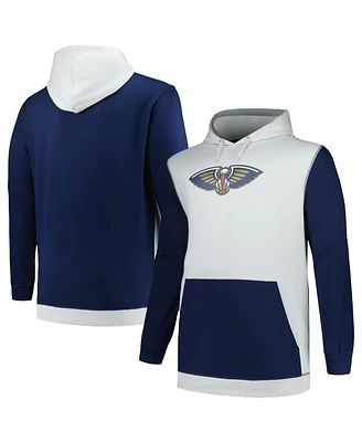 Men's Fanatics Navy, Silver New Orleans Pelicans Big and Tall Primary Arctic Pullover Hoodie