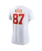 Women's Nike Travis Kelce White Kansas City Chiefs Player Name and Number T-shirt