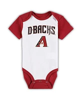 Infant Boys and Girls White, Heather Gray Arizona Diamondbacks Two-Pack Little Slugger Bodysuit Set