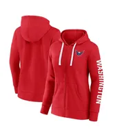 Women's Fanatics Heather Red Washington Capitals City Ties Full-Zip Hoodie