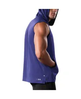 Men's Msx by Michael Strahan Purple Baltimore Ravens Marathon Sleeveless Pullover Hoodie