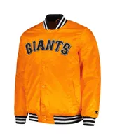 Men's Starter Orange San Francisco Giants Cross Bronx Fashion Satin Full-Snap Varsity Jacket