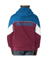 Men's Starter Burgundy, Blue Colorado Avalanche Power Forward Full-Zip Hoodie