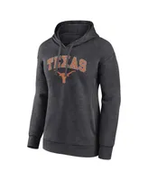 Women's Fanatics Heather Charcoal Texas Longhorns Evergreen Campus Pullover Hoodie