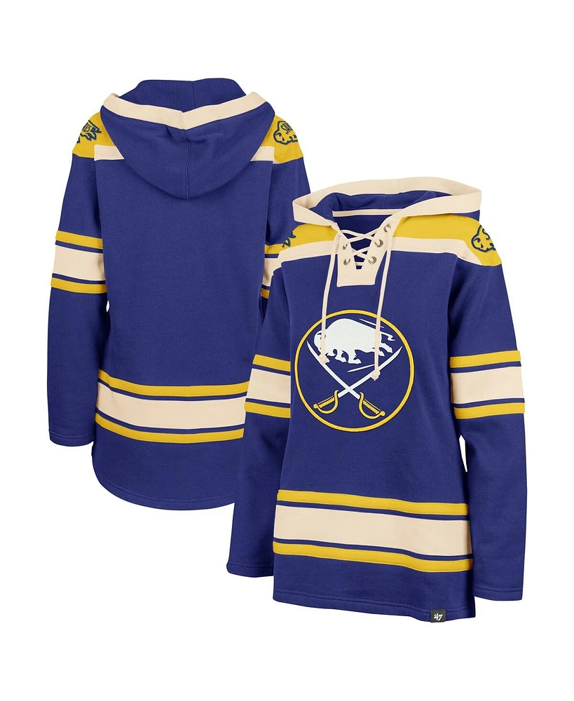 Women's '47 Brand Royal Buffalo Sabres Superior Lacer Pullover Hoodie