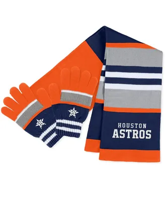 Women's Wear by Erin Andrews Houston Astros Stripe Glove and Scarf Set