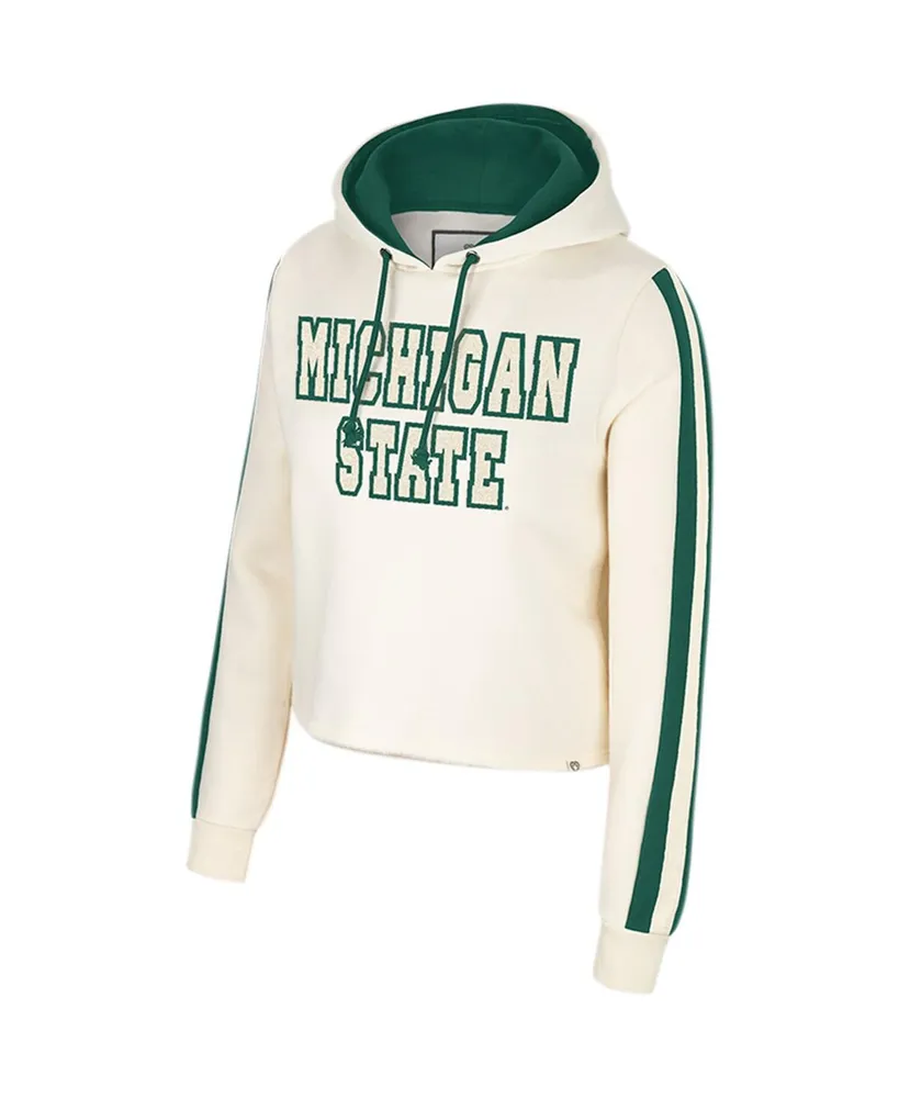 Women's Colosseum Cream Michigan State Spartans Perfect Date Cropped Pullover Hoodie