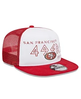 Men's New Era White, Scarlet San Francisco 49ers Banger 9FIFTY Trucker Snapback Hat