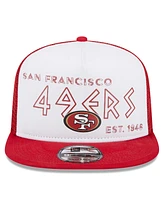 Men's New Era White, Scarlet San Francisco 49ers Banger 9FIFTY Trucker Snapback Hat