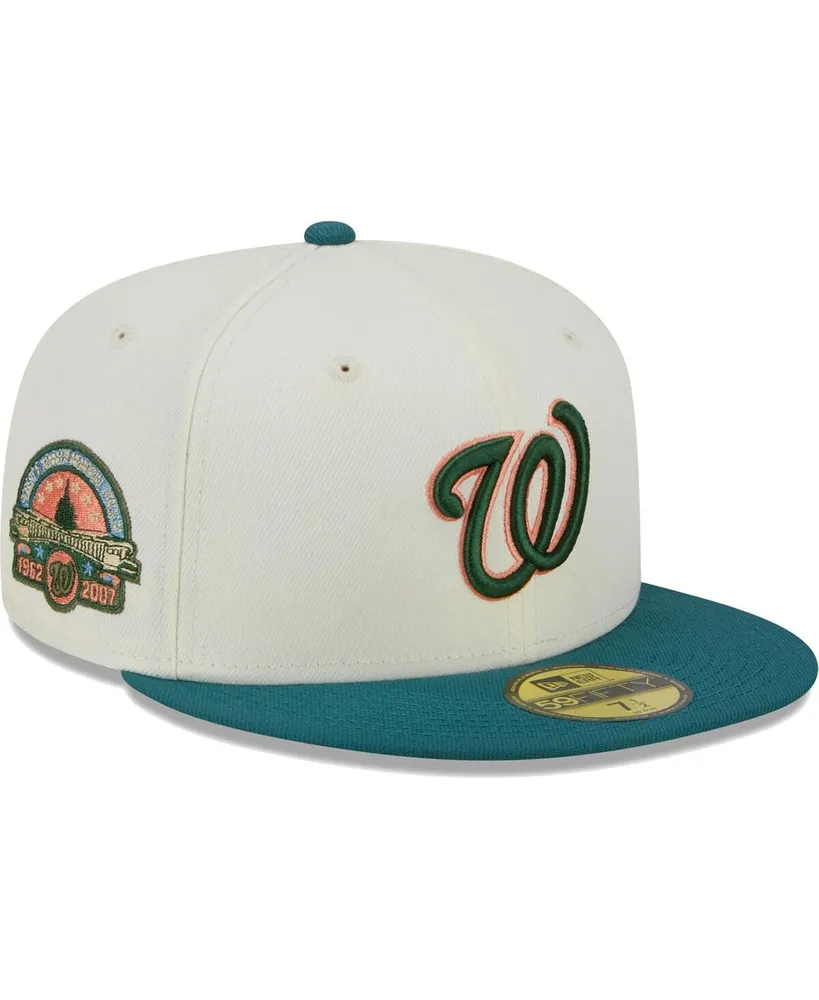 Men's New Era Cream Washington Nationals Chrome Evergreen 59FIFTY Fitted Hat