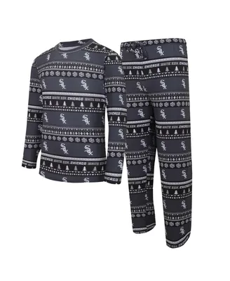 Men's Concepts Sport Black Chicago White Sox Knit Ugly Sweater Long Sleeve Top and Pants Set