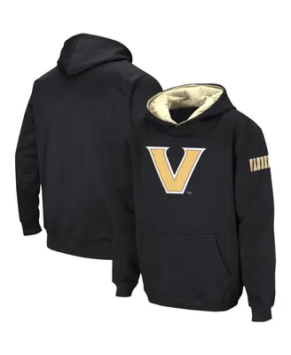 Big Boys Colosseum Black Vanderbilt Commodores Logo Pullover Hoodie