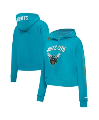 Women's Pro Standard Teal Charlotte Hornets 2023/24 City Edition Cropped Pullover Hoodie