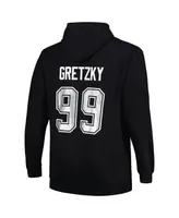 Men's Profile Wayne Gretzky Black Los Angeles Kings Big and Tall Name Number Pullover Hoodie