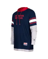 Men's 5th & Ocean by New Era Navy Usmnt Twofer Pullover Hoodie