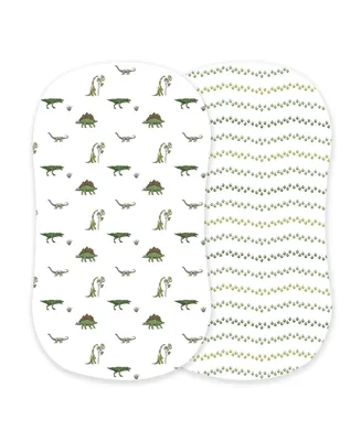Newcastle Classics Dino Days and Dino Feet Cotton Changing Pad Cover, Bassinet Sheets