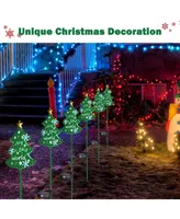 Solar Christmas Tree Stake Lights Solar Pathway Light for Garden Yard Lawn 2Pcs