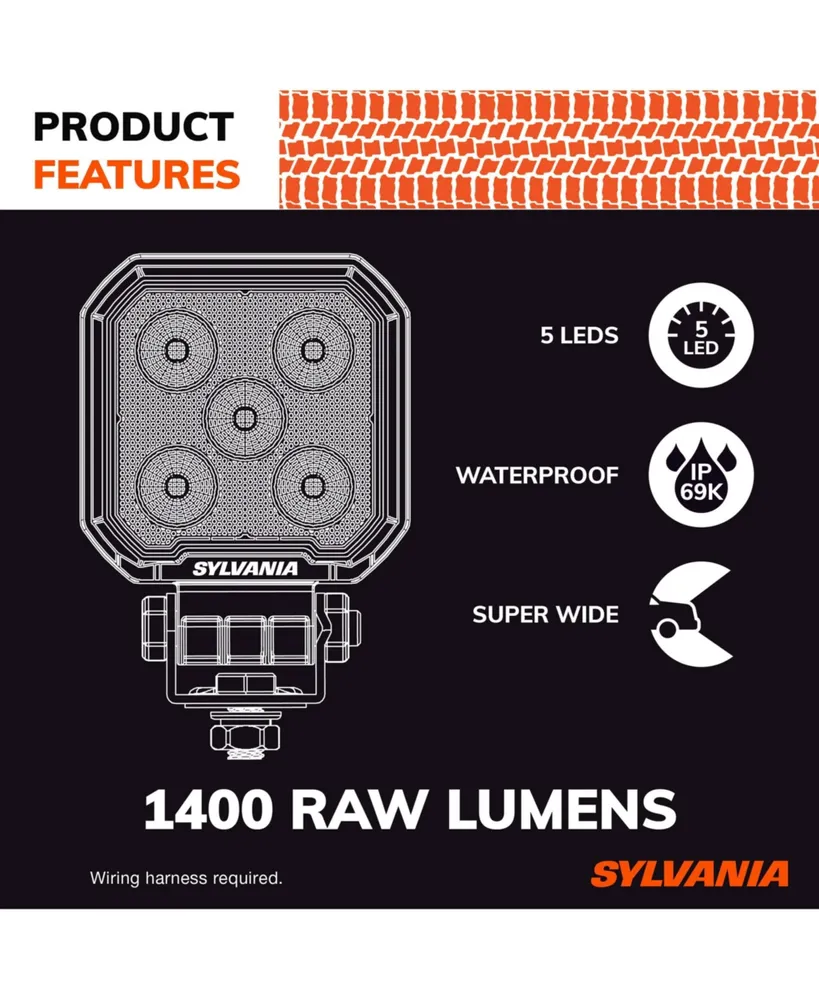 Sylvania Rugged 3 Inch Cube Led Light Pods | Lifetime Limited Warranty | Flood Light 1400 Raw Lumens, Best Quality Off Road Driving Work Light, Truck