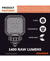 Sylvania Rugged 3 Inch Cube Led Light Pods | Lifetime Limited Warranty | Flood Light 1400 Raw Lumens, Best Quality Off Road Driving Work Light, Truck,