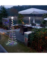 5 Ft Led Spiral Tree Light Star 182 Rgb LEDs New Year Xmas Decor Battery Pack