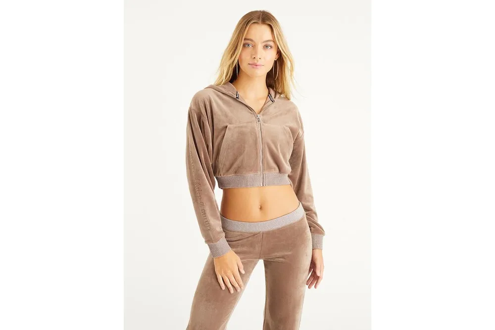 Juicy Couture Women's Cropped Bling Lurex Hoodie