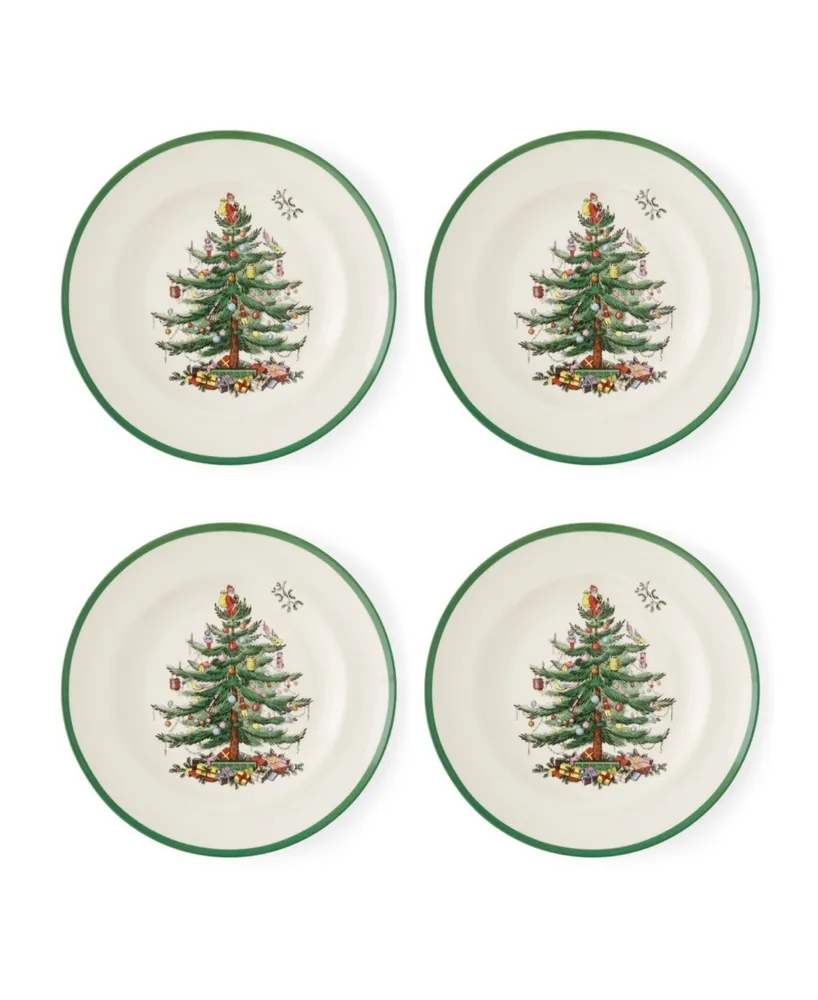 Spode Christmas Tree Dinner Plates, Set of 4