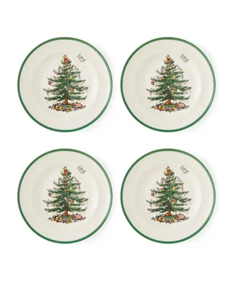 Spode Christmas Tree Dinner Plates, Set of 4