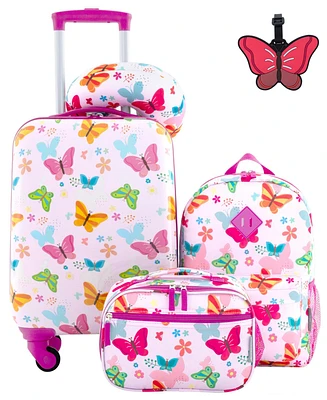 Travelers Club Kid's Hard Side Carry-On Spinner 5 Piece Luggage Set