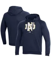 Men's Under Armour Navy Notre Dame Fighting Irish Primary School Logo All Day Raglan Pullover Hoodie