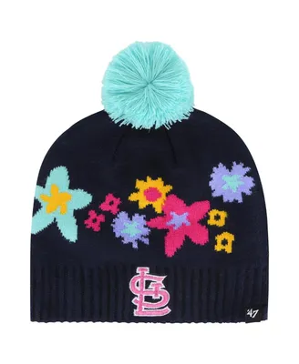 Girls Youth '47 Brand Navy St. Louis Cardinals Buttercup Knit Beanie with Pom