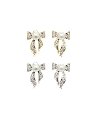 Freshwater Pearl Butterfly Stud Earrings Set - Assorted Pre