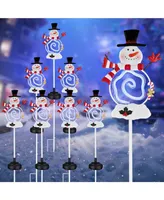 Solar Snowman Stake Lights Christmas Solar Pathway Light for Garden Yard 8Pcs