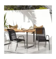 Patio Chairs pcs Steel and Textilene Black